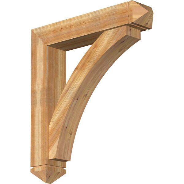 Ekena Millwork Thorton Arts and Crafts Rough Sawn Bracket w/ Offset Brace, Western Red Cedar, 8"W x 40"D x 44"H BKT0806X40X44THR03RWR - main